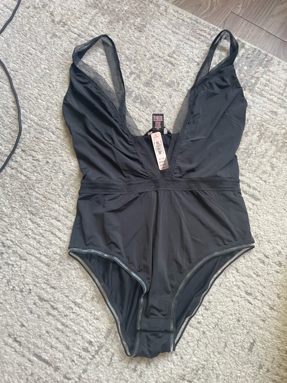 NWT Victoria's Secret Black Plunge Bodysuit